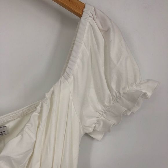 Hello Molly Montage Moment Dress in White size 4/Small NWT Ruched Off Shoulder - Picture 5 of 15